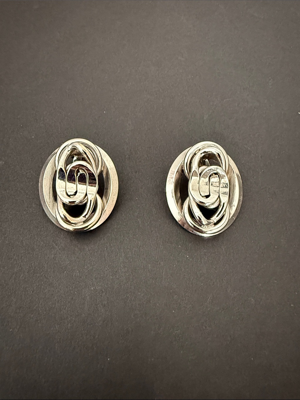 Vintage Marvella Silver Tone Clip-On Earrings